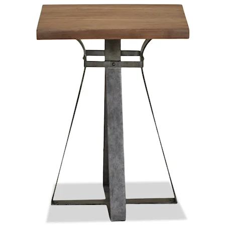 Relaxed Vintage Side Table with Metal Base